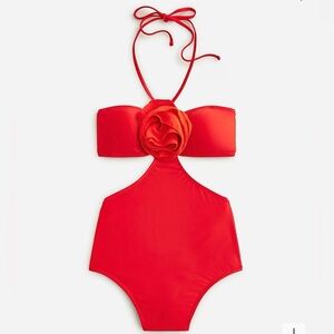 🆕 J. Crew Rosette Side-Cutout One-Piece Swimsuit